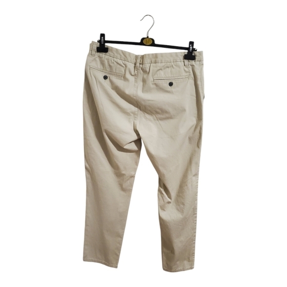 Taylrd Fit Casual Pant Cotton Chino Khaki Beige Pants Size 35x30 - Picture 3 of 7